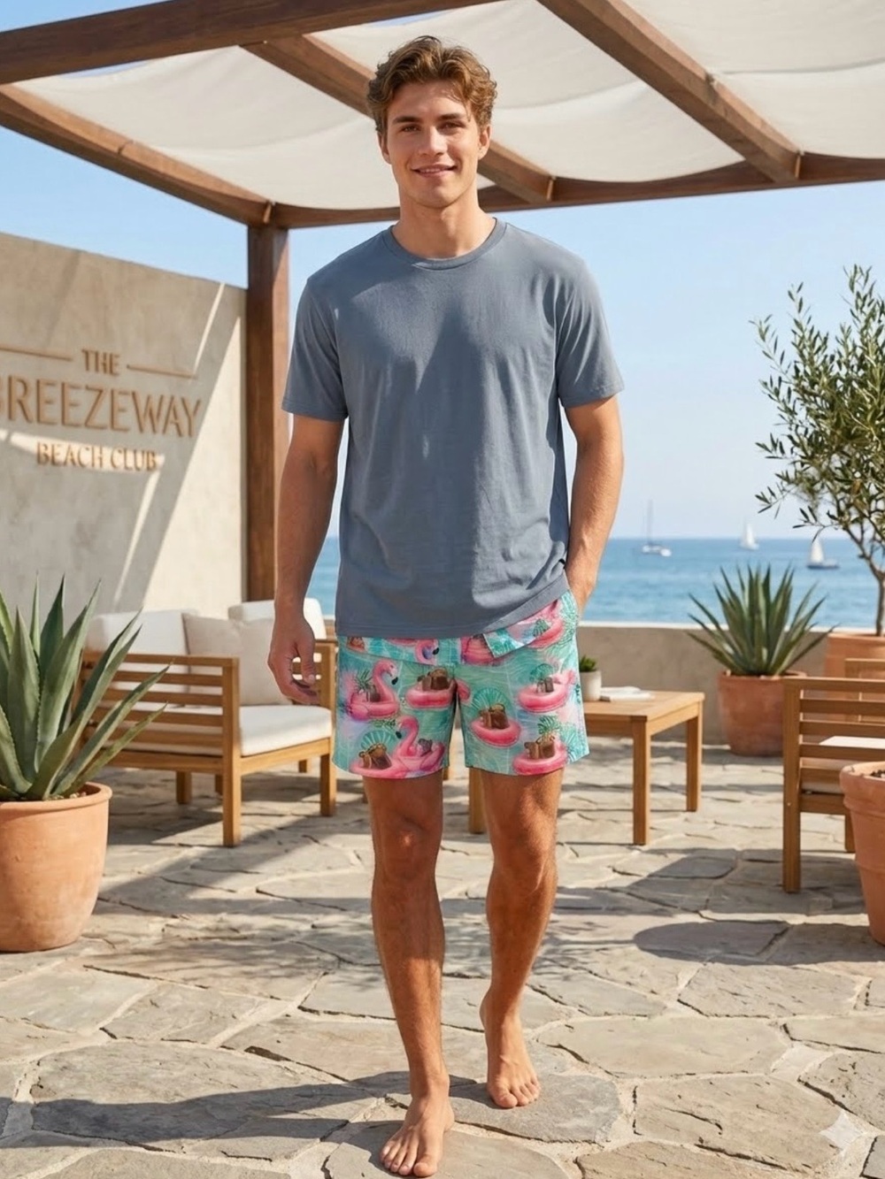 Custom Dog Photo Swim Trunks – Shar Pei Pool Party Shorts 🐶🌴 size small